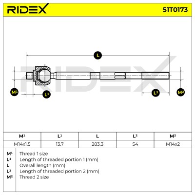 Lenkstange RIDEX 51T0173 51T0173 - foto 5