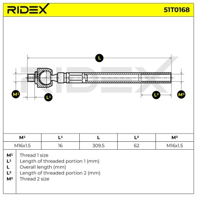Lenkstange RIDEX 51T0168 51T0168 - foto 7