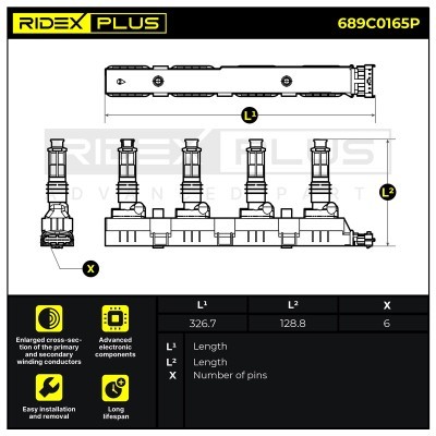 Zündspule RIDEX 689C0165P 689C0165P - foto 8