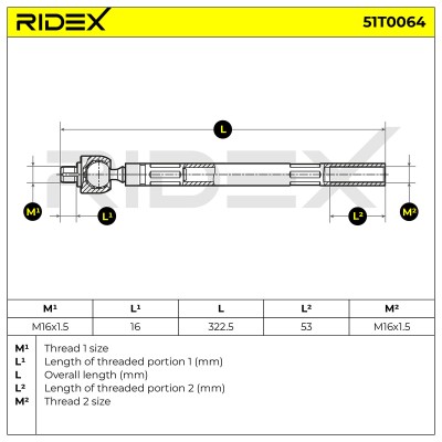 Lenkstange RIDEX 51T0064 51T0064 - foto 5