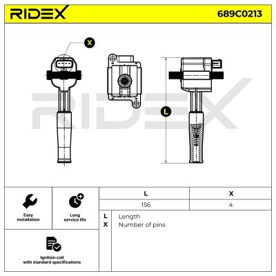 Zündspule RIDEX 689C0213 689C0213 - foto 2