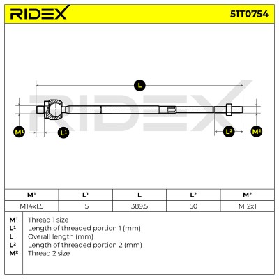 Lenkstange RIDEX 51T0754 51T0754 - foto 5