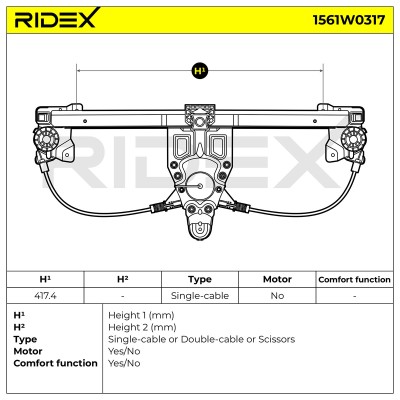 Fensterheber RIDEX 1561W0317 1561W0317 - foto 8