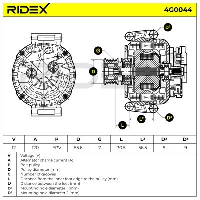 Generator RIDEX 4G0044 4G0044 - foto 6
