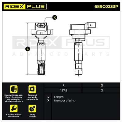 Zündspule RIDEX 689C0233P 689C0233P - foto 9