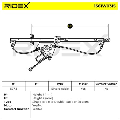 Fensterheber RIDEX 1561W0315 1561W0315 - foto 6