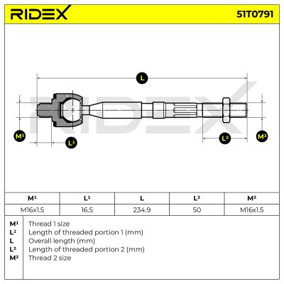 Lenkstange RIDEX 51T0791 51T0791 - foto 5
