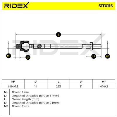 Lenkstange RIDEX 51T0115 51T0115 - foto 6