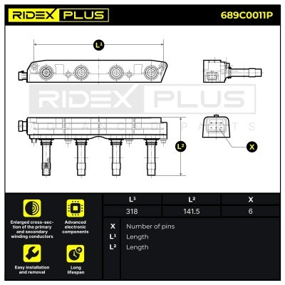 Zündspule RIDEX 689C0011P 689C0011P - foto 8