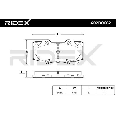 Bremsbeläge Satz RIDEX 402B0662 402B0662 - foto 7