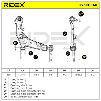 Querlenker RIDEX 273C0540 273C0540 - foto 4