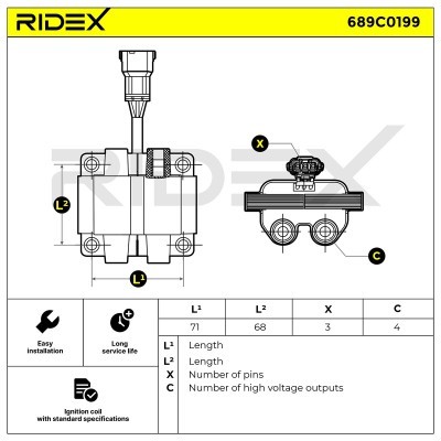 Zündspule RIDEX 689C0199 689C0199 - foto 6