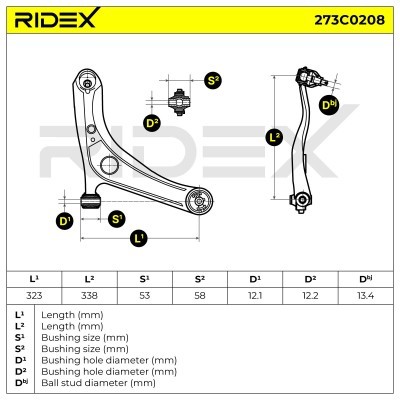 Querlenker RIDEX 273C0208 273C0208 - foto 3