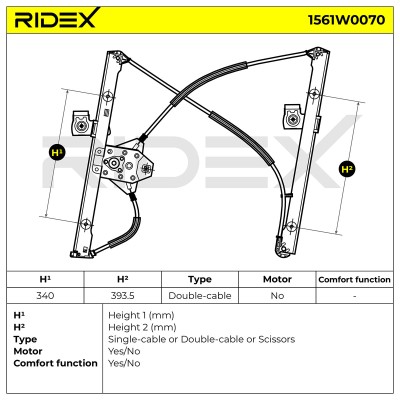 Fensterheber RIDEX 1561W0070 1561W0070 - foto 6