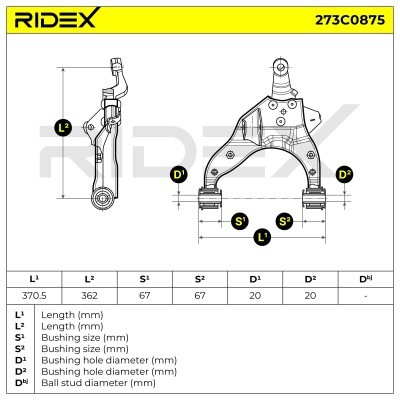 Querlenker RIDEX 273C0875 273C0875 - foto 8