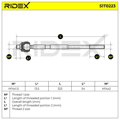 Lenkstange RIDEX 51T0223 51T0223 - foto 7
