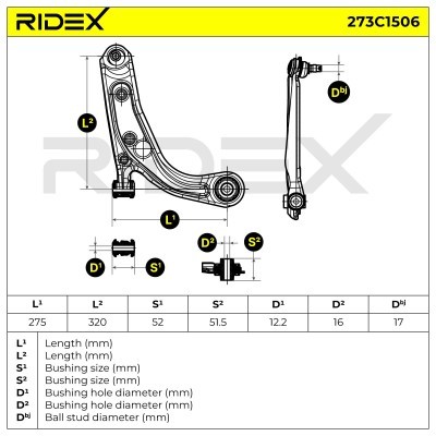 Querlenker RIDEX 273C1506 273C1506 - foto 6