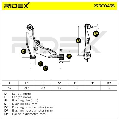Querlenker RIDEX 273C0435 273C0435 - foto 6