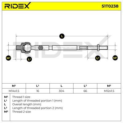 Lenkstange RIDEX 51T0238 51T0238 - foto 5