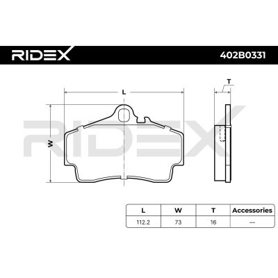 Bremsbeläge Satz RIDEX 402B0331 402B0331 - foto 8