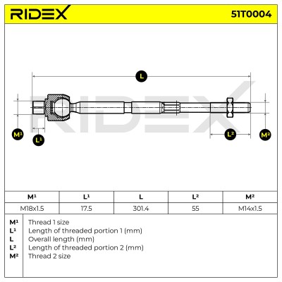 Lenkstange RIDEX 51T0004 51T0004 - foto 6