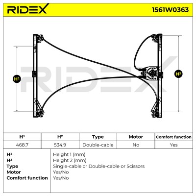Fensterheber RIDEX 1561W0363 1561W0363 - foto 6