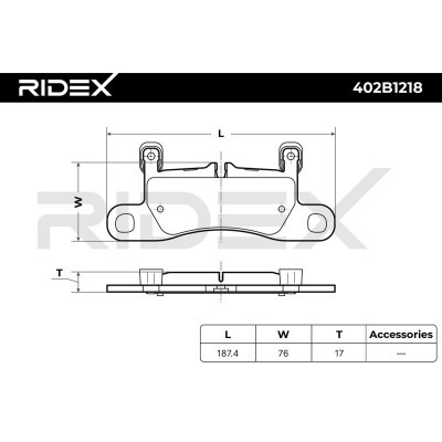 Bremsbeläge Satz RIDEX 402B1218 402B1218 - foto 7