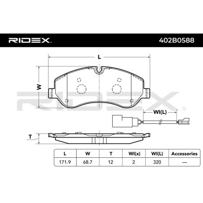 Bremsbeläge Satz RIDEX 402B0588 402B0588 - foto 3