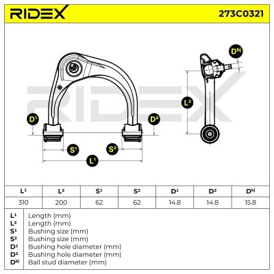 Querlenker RIDEX 273C0321 273C0321 - foto 7