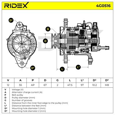 Generator RIDEX 4G0516 4G0516 - foto 5