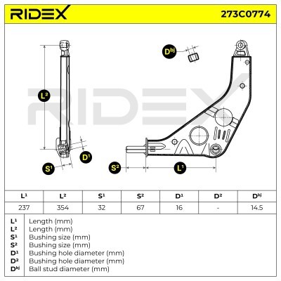 Querlenker RIDEX 273C0774 273C0774 - foto 8