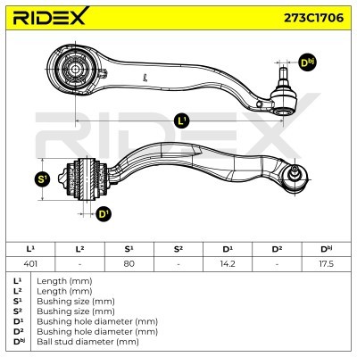 Querlenker RIDEX 273C1706 273C1706 - foto 6