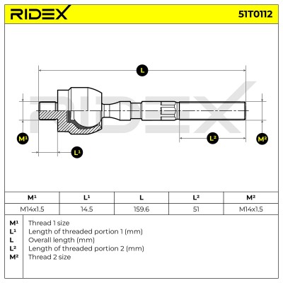 Lenkstange RIDEX 51T0112 51T0112 - foto 6