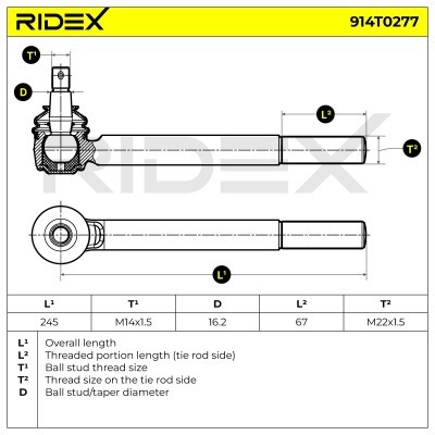 Spurstangenkopf RIDEX 914T0277 914T0277 - foto 5