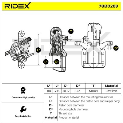 Bremssattel RIDEX 78B0289 78B0289 - foto 5
