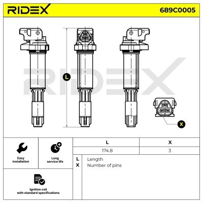 Zündspule RIDEX 689C0005 689C0005 - foto 7