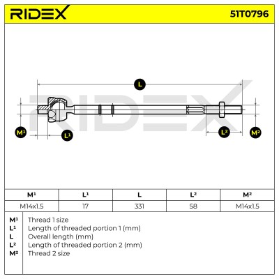 Lenkstange RIDEX 51T0796 51T0796 - foto 5