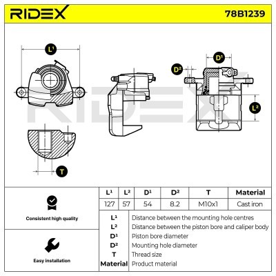 Bremssattel RIDEX 78B1239 78B1239 - foto 5