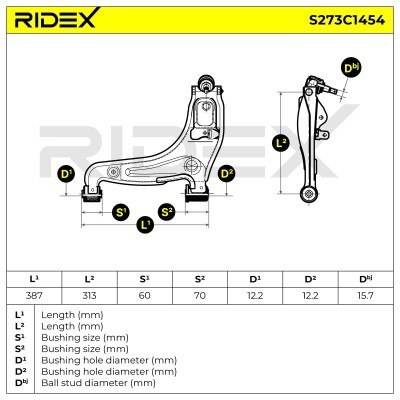 Querlenker RIDEX 273C1454 273C1454 - foto 5
