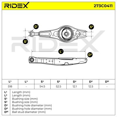 Querlenker RIDEX 273C0411 273C0411 - foto 6