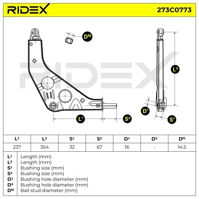 Querlenker RIDEX 273C0773 273C0773 - foto 7