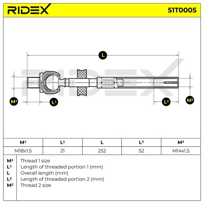 Lenkstange RIDEX 51T0005 51T0005 - foto 6
