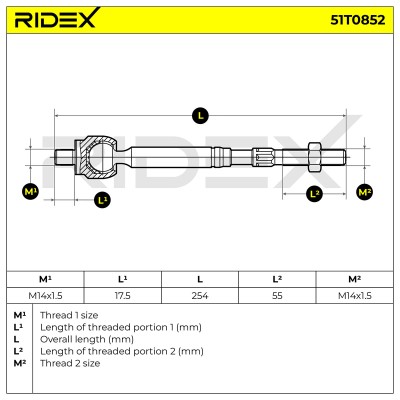Lenkstange RIDEX 51T0852 51T0852 - foto 5