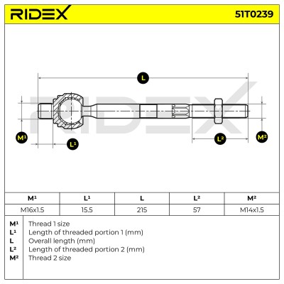 Lenkstange RIDEX 51T0239 51T0239 - foto 5