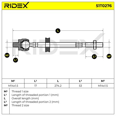 Lenkstange RIDEX 51T0276 51T0276 - foto 6