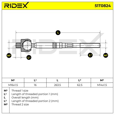 Lenkstange RIDEX 51T0824 51T0824 - foto 5