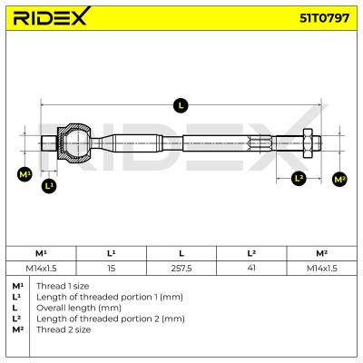 Lenkstange RIDEX 51T0797 51T0797 - foto 5