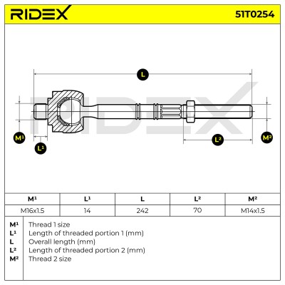 Lenkstange RIDEX 51T0254 51T0254 - foto 7