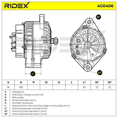 Generator RIDEX 4G0406 4G0406 - foto 5