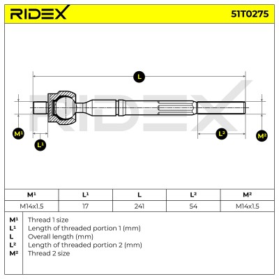 Lenkstange RIDEX 51T0275 51T0275 - foto 6